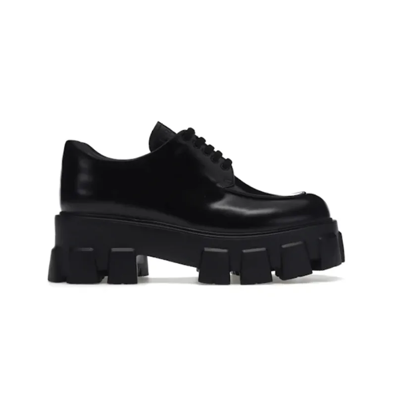 Black Leather Platfo