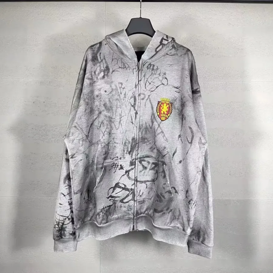 Gray Graffiti Print