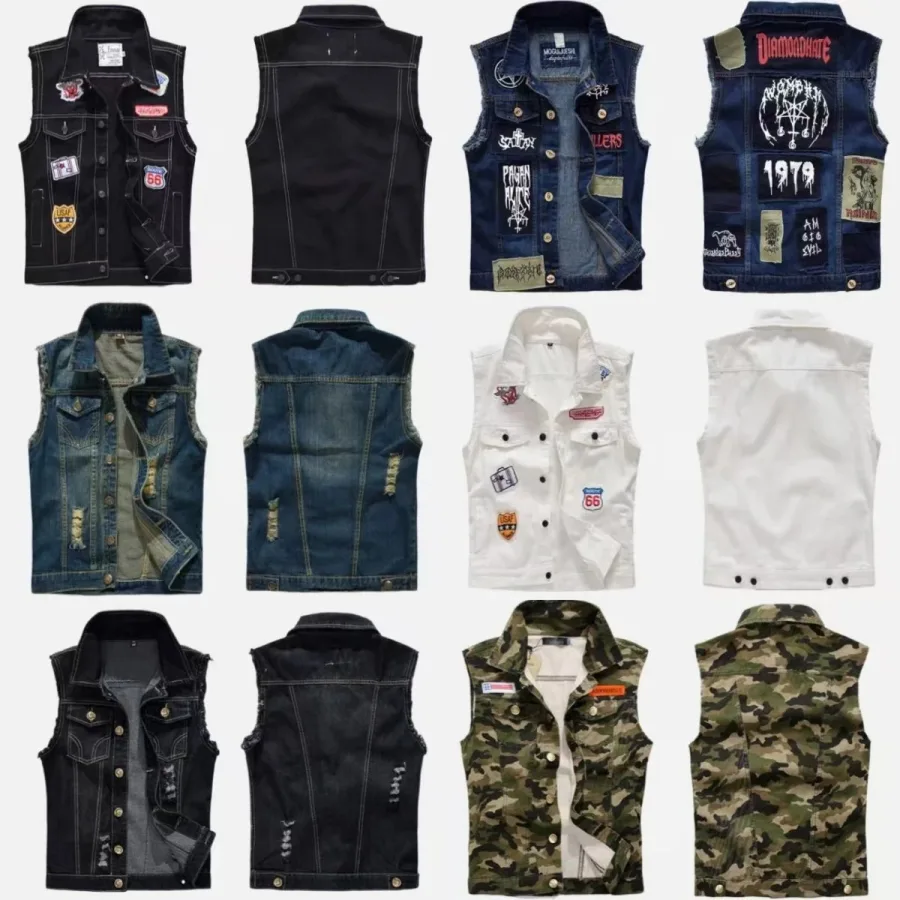 Denim Patchwork Vest