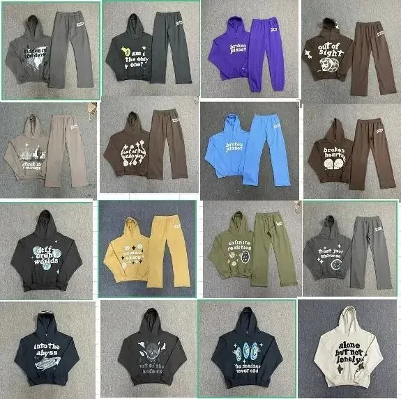Graphic Hoodie Set Multi Color Casual Outfit