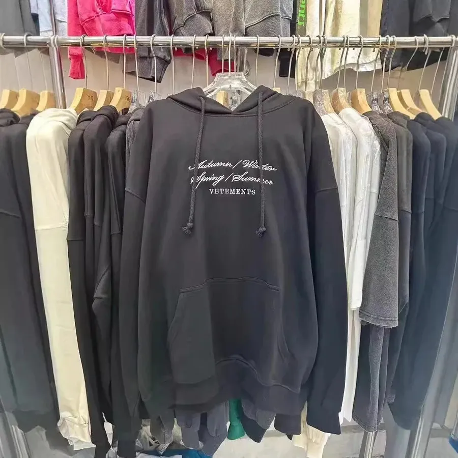 Vetements Hoodie Black Oversized Sweatshirt