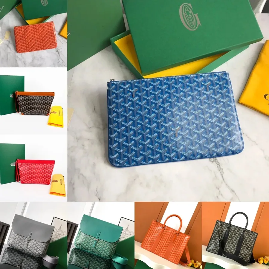 Goyard Saint Louis Blue Monogram Clutch Bag