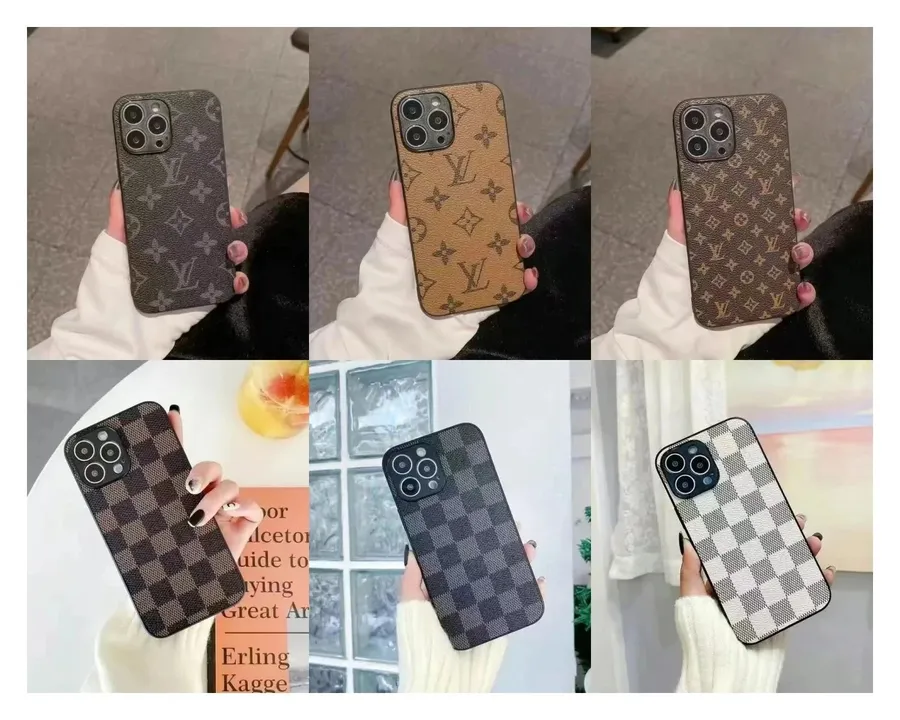 Luxury Monogram Phone Case Brown Checkerboard Pattern