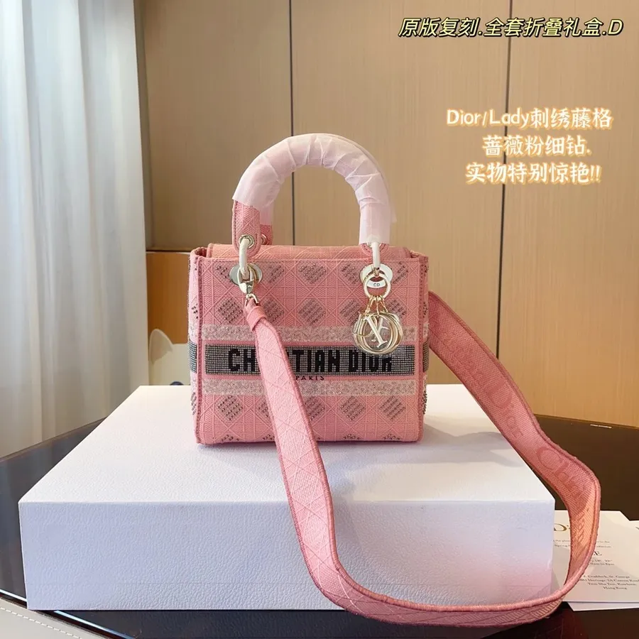 Dior Lady Pink Quilted Tote Bag