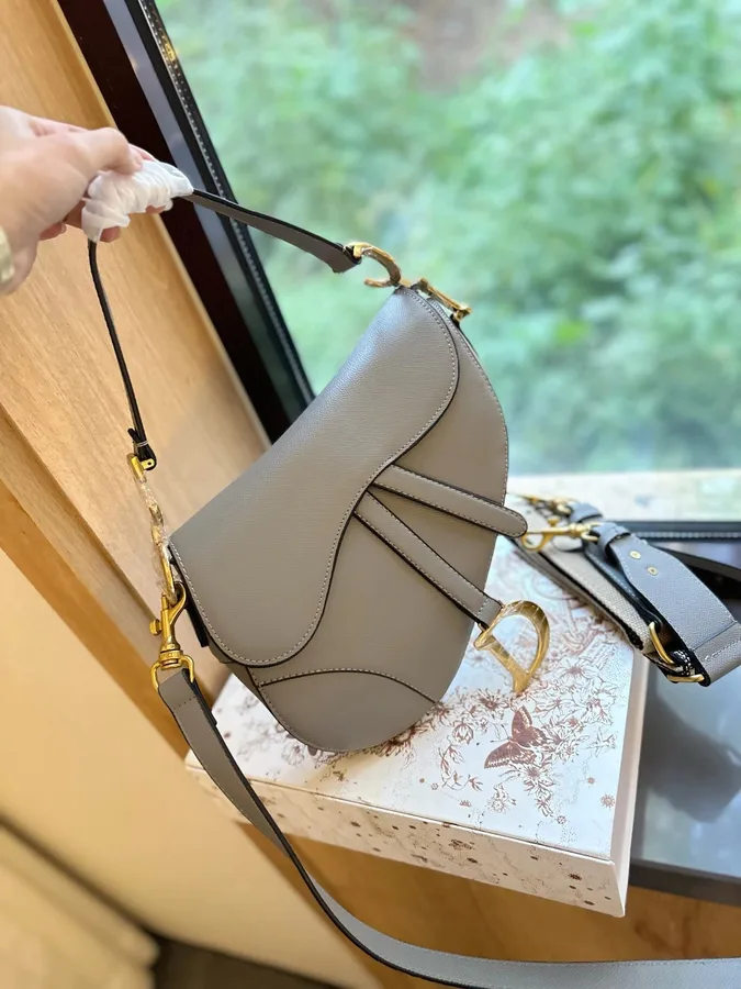 Dior Saddle Bag Beige Leather Shoulder Bag