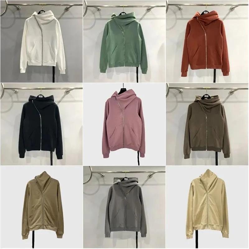 Basic Zip-Up Hoodie White Casual Sweatshirt
