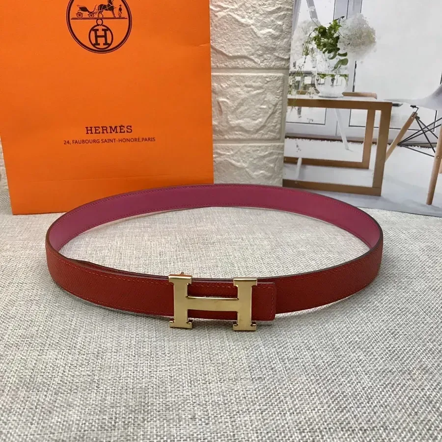 Hermes Constance Red Leather Belt