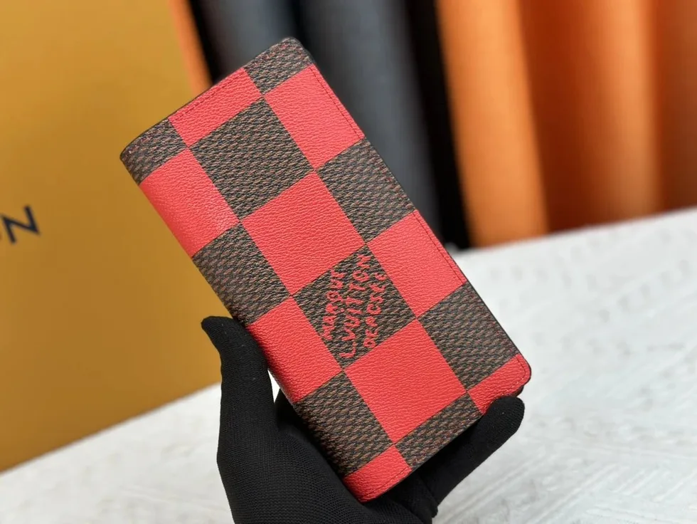 Louis Vuitton Damier Red Checkered Long Wallet